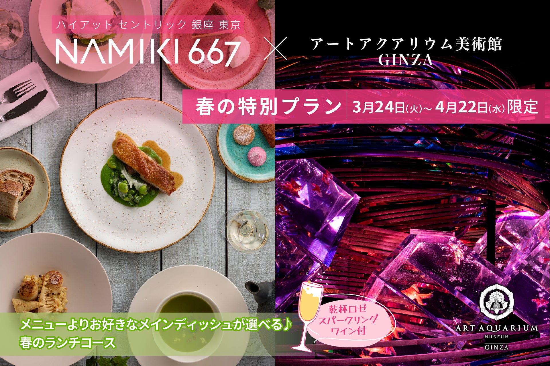 ハイアット セントリック 銀座 東京 NAMIKI667のランチとアートアクアリム美術館の金魚アート鑑賞で銀座の春を満喫♪