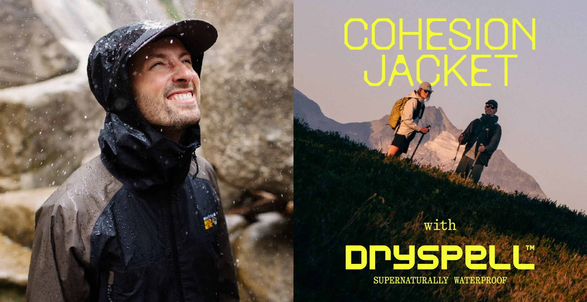 雨を通さず、蒸れずに動ける独自の防水透湿機能「DRYSPELL」搭載のレインウェア『COHESION JACKET』