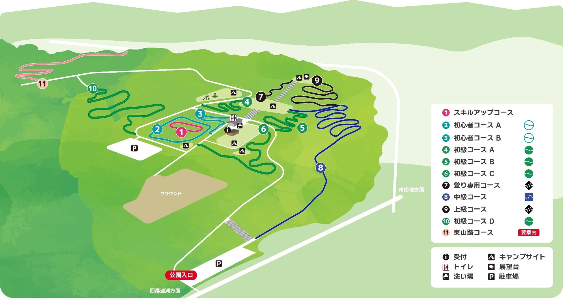 市川公園MTBフィールドのエリアマップを新たに作成！新コース2本が加わる！