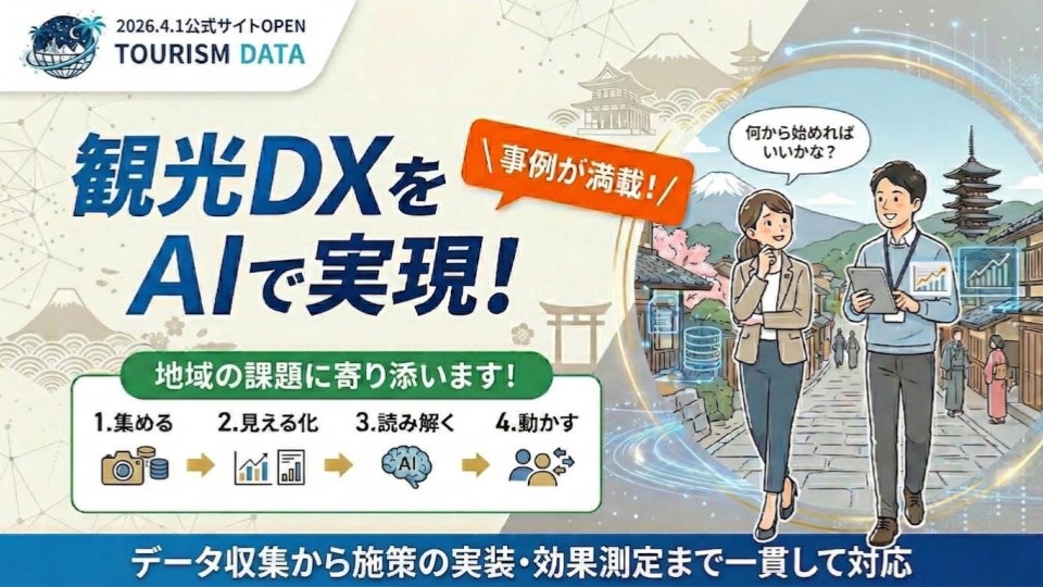 観光データ集めただけで終わっていませんか？観光✖️AI✖️データ分析の事例紹介サイトを開設：株式会社オープントーン