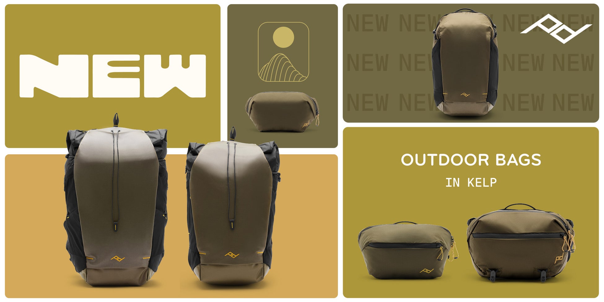 【ピークデザイン新商品】アウトドアバッグに新色が登場！無限のカスタマイズを提案する軽量バッグに、自然と調和する「Kelp（ケルプ）」カラーを新たにラインナップ。