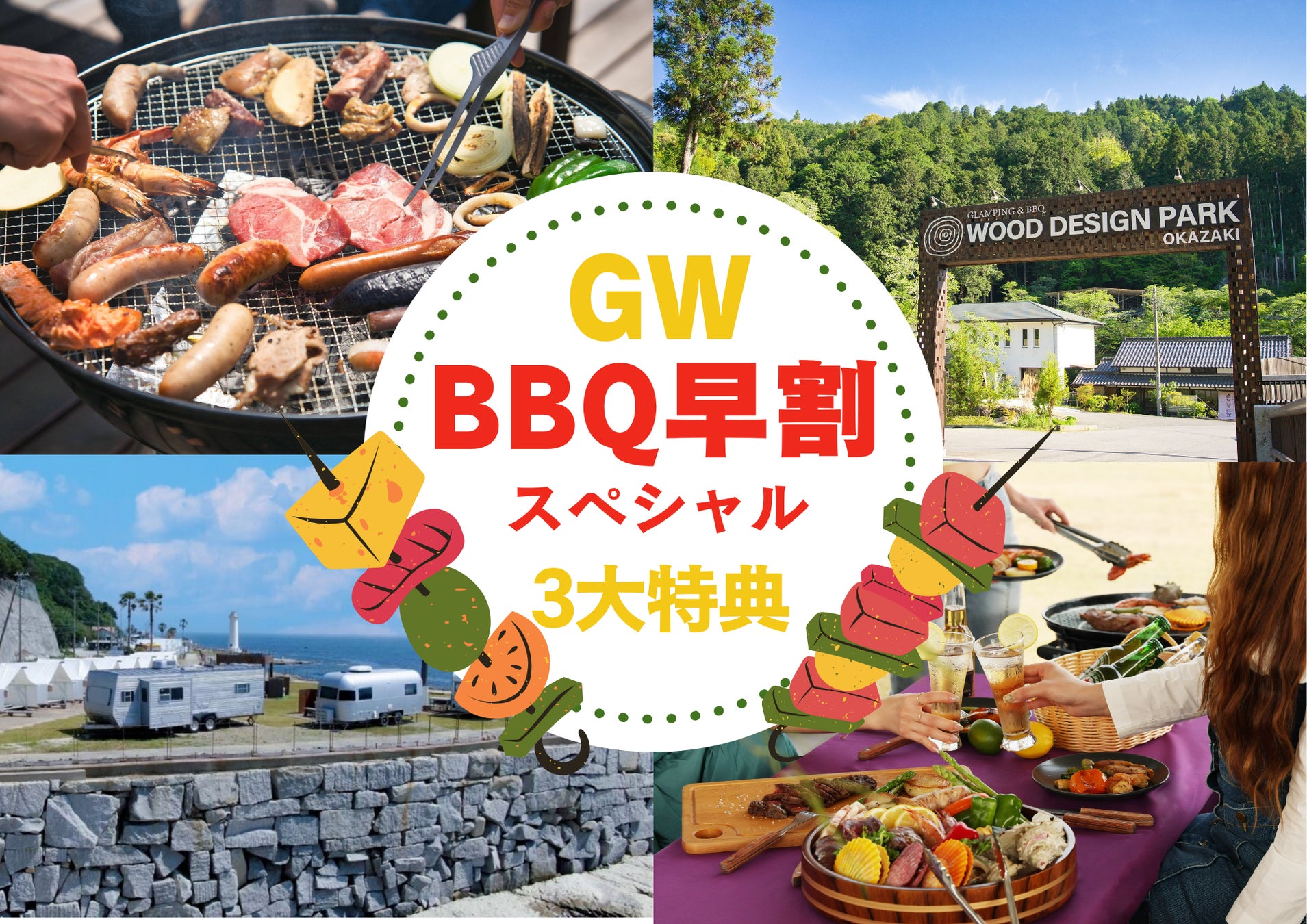 【GWは“BBQ難民”から卒業】最大3大特典付き「GW早割バーベキューキャンペーン」開催　〜早期予約でキャンセル無料・人数変更OK・2,000円クーポン進呈〜