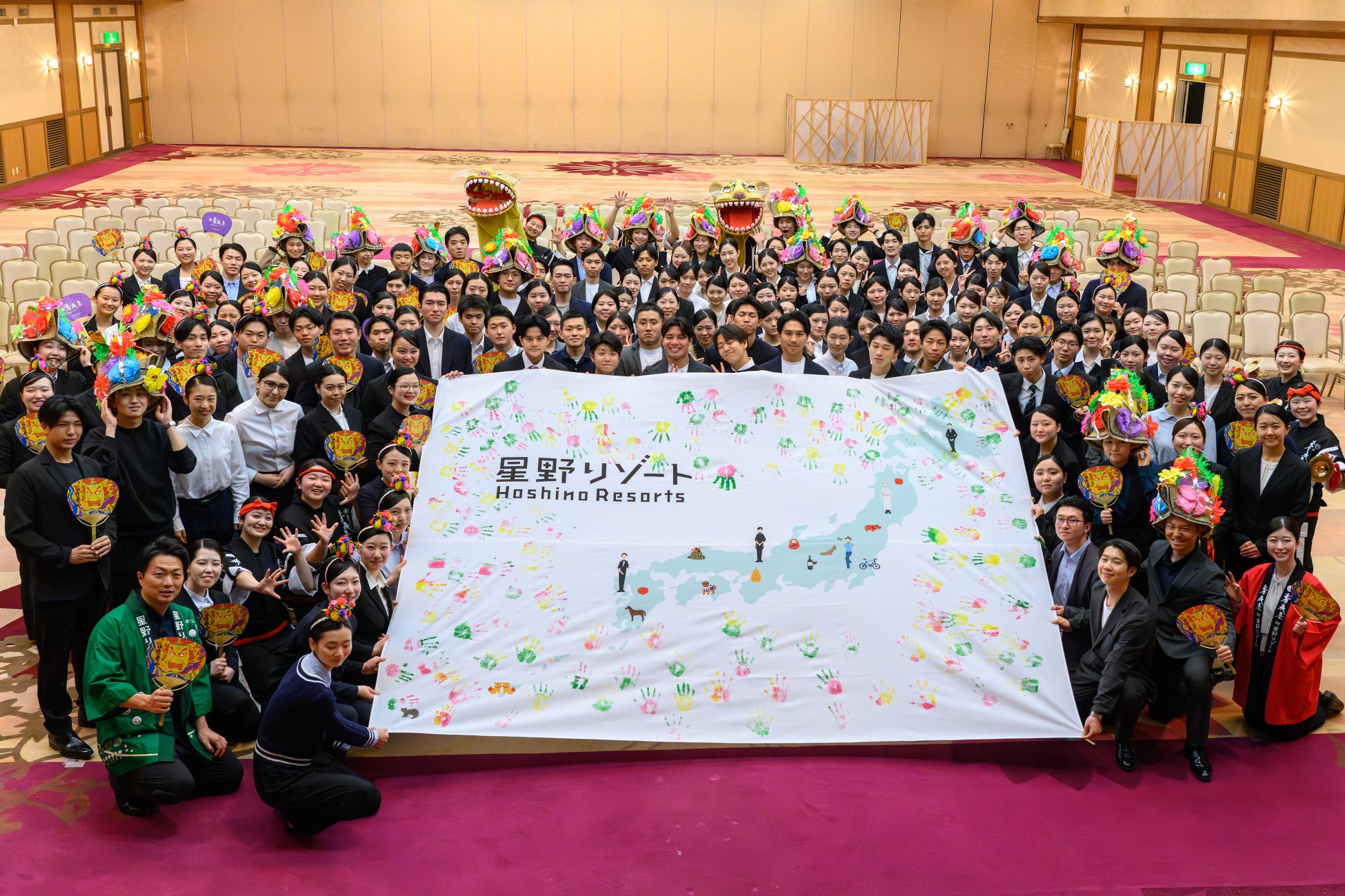 【星野リゾート】オリジナルねぶたショーや沖縄伝統の泡盛に触れる体験など地域文化で門出を祝う。星野リゾート、全国5拠点で地域文化を体感する2026年「体験型入社式」を開催