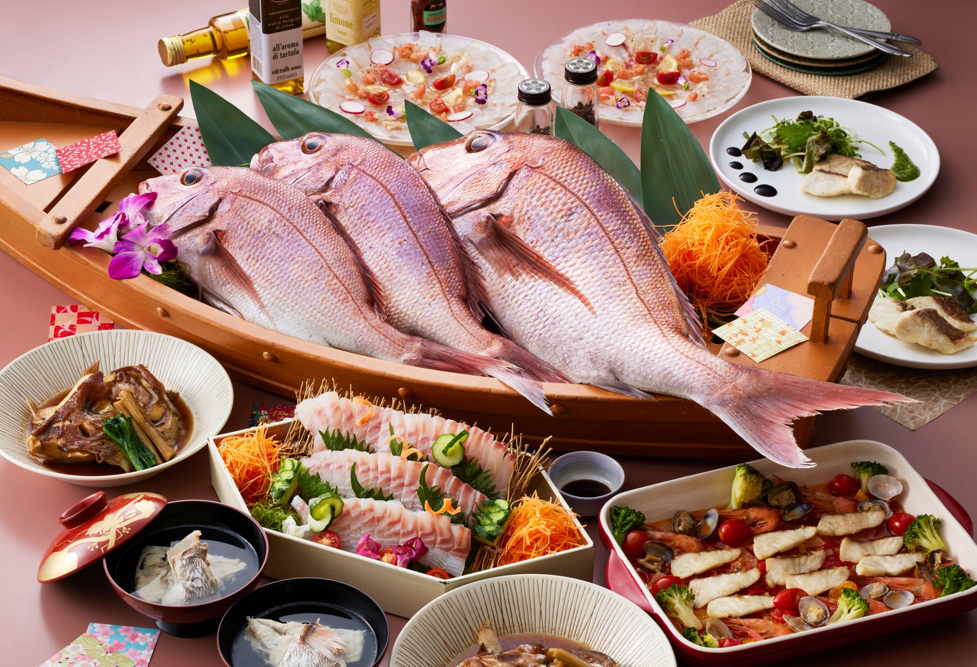 【休暇村伊良湖】開設60周年記念！　渥美魚市場直送の旬の味覚「桜鯛」をスタンダードビュッフェにて6種の料理で豪華食べ放題できる「桜鯛フェア」を、4月1日から2か月限定で開催