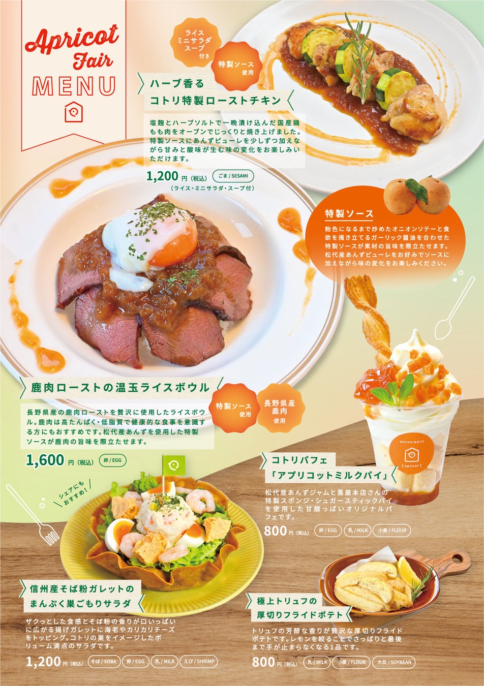 【長野市松代町】甘酸っぱい季節到来！日帰り温泉「コトリの湯」で「アプリコットフェア」4/10より開催