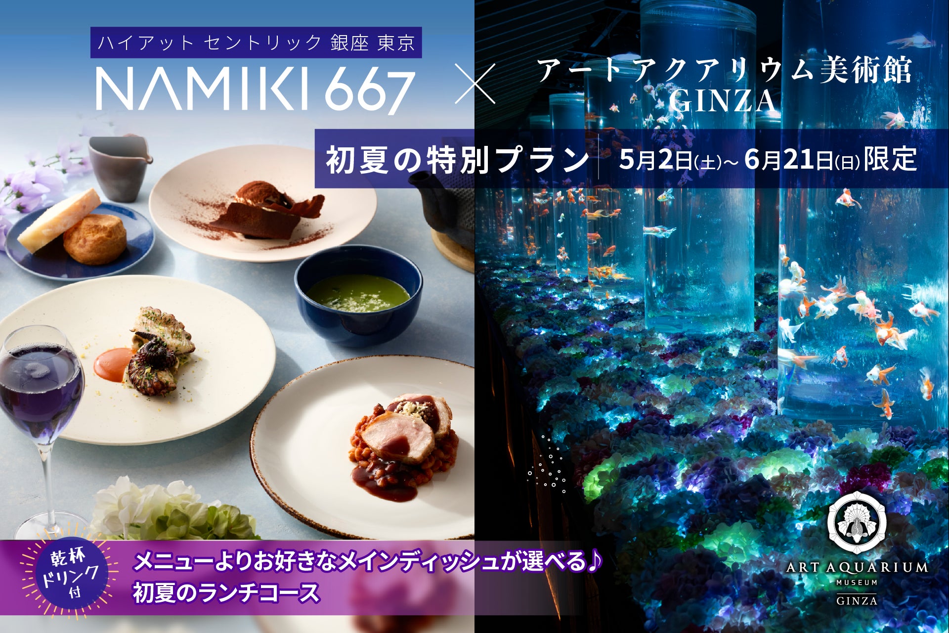 ハイアット セントリック 銀座 東京 NAMIKI667のランチとアートアクアリム美術館の金魚アート鑑賞で銀座の初夏を満喫♪