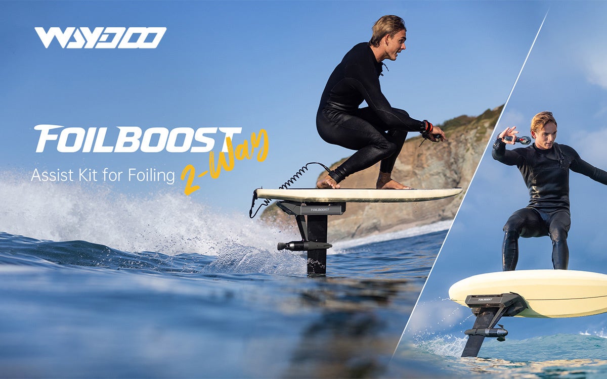 お持ちのフォイルボードに取り付けできる電動アシストキット「Waydoo FoilBoost」予約販売開始