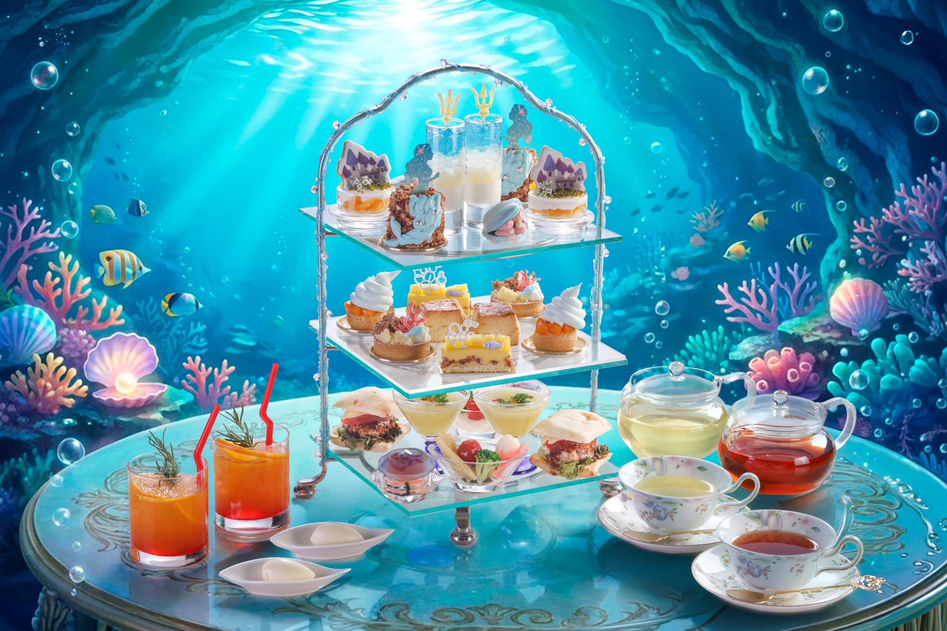 【シェラトン都ホテル大阪】夏の果実を使用したスイーツで「人魚姫」の世界を表現「プリンセスアフタヌーンティー ～マーメイド～」販売