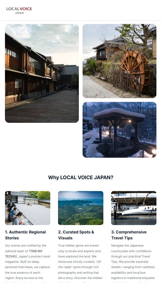 海外へ “正しく伝わる” 地方特化型インバウンド観光サイト「LOCAL VOICE JAPAN」を公開