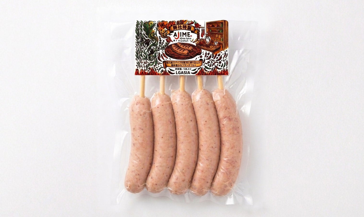 伝統野菜あじめこしょう入り 串付きフランクが夏のBBQに登場