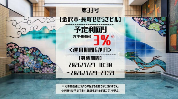 株式会社ビーロット「B-Den 第33号ファンド組成」キャンペーン実施のお知らせ