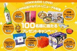LINE公式アカウントがリニューアル記念「100名様に当たる！プレゼントキャンペーン」