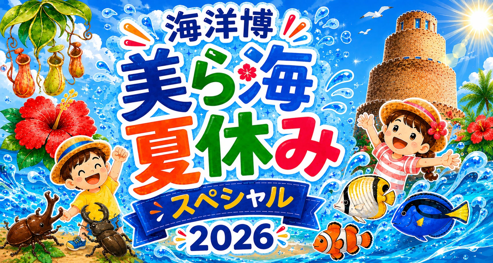 【海洋博公園】ちいさなお子さまから大人まで楽しめる！ 7/1～8/31「海洋博美ら海夏休みスペシャル2026」開催！