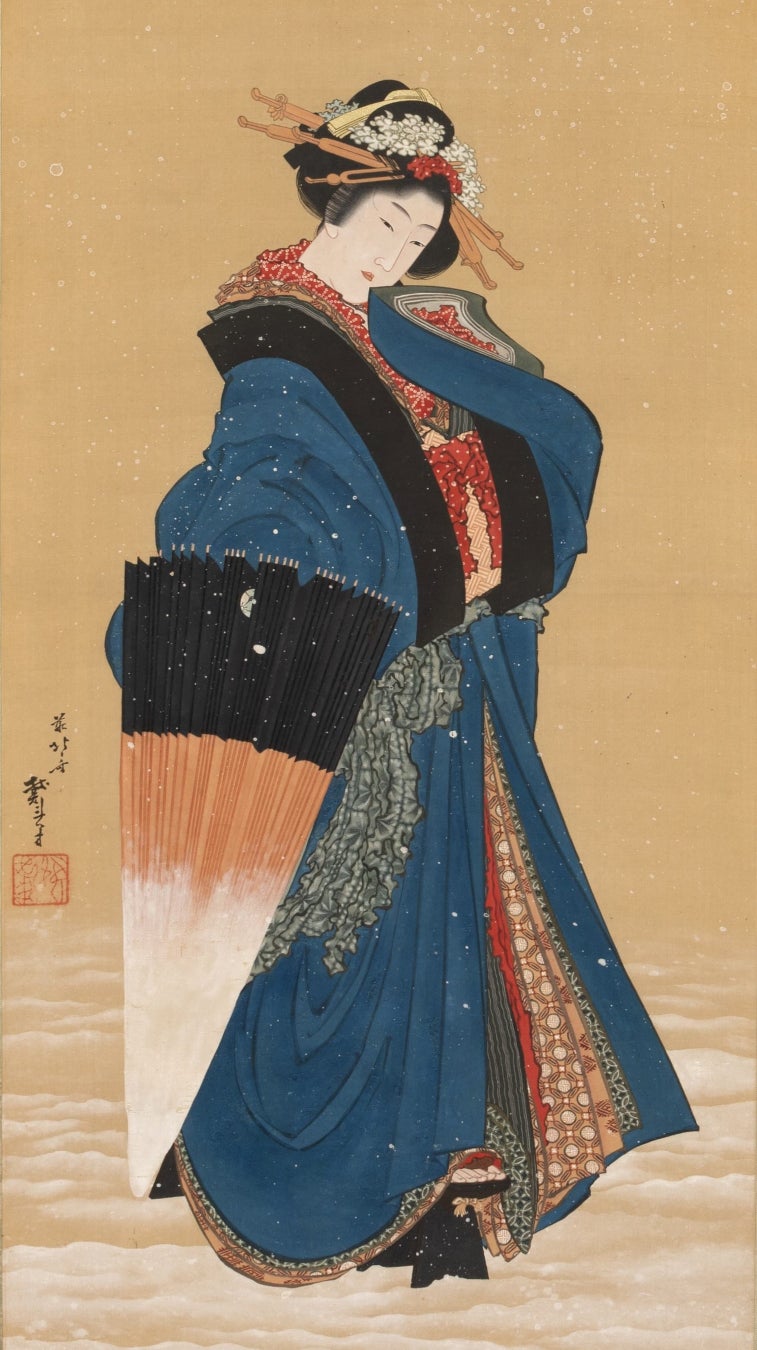 7月18日（土）から、小樽芸術村「浮世絵美術館」にて葛飾北斎「雪中美人図」を一般公開