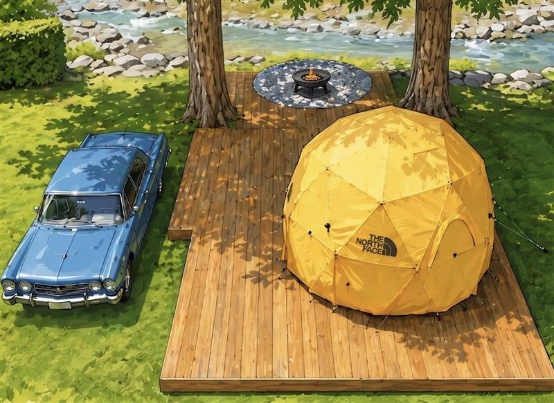 【三重・松阪市】憧れのThe North Faceのギアを手軽に体験。エバーグレイズ香肌峡に常設テントサイトがオープン！！