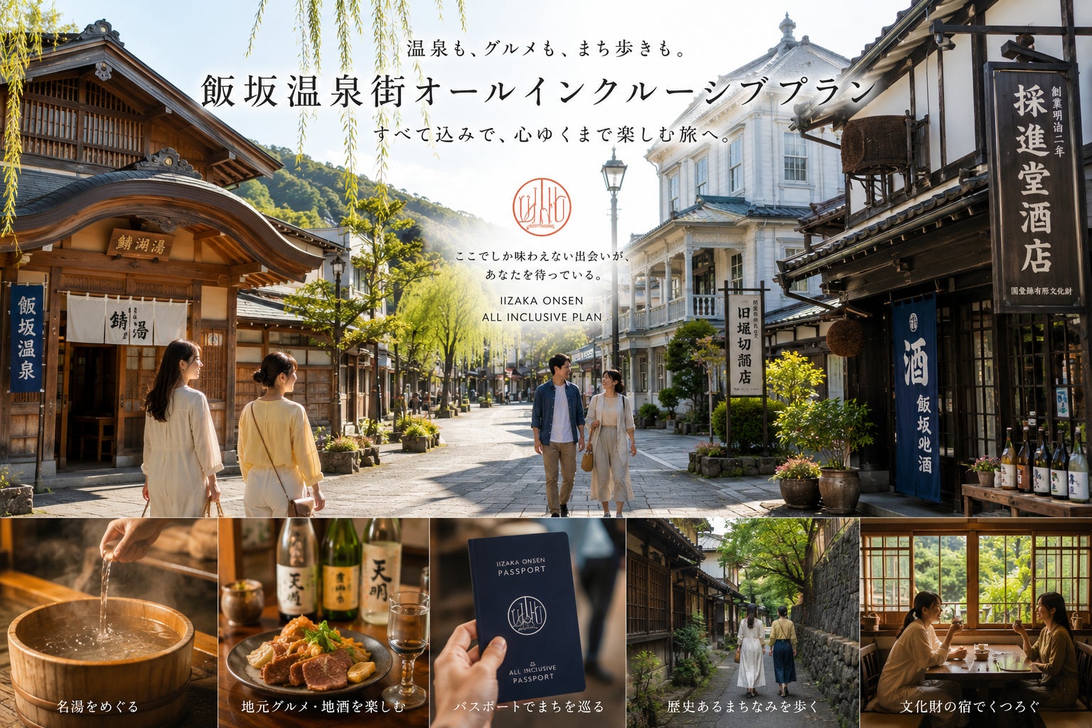 「全国初」（事務局調べ）16の旅館と13の浴場、25店舗を自由に巡る「温泉街まるごとオールインクルーシブ」