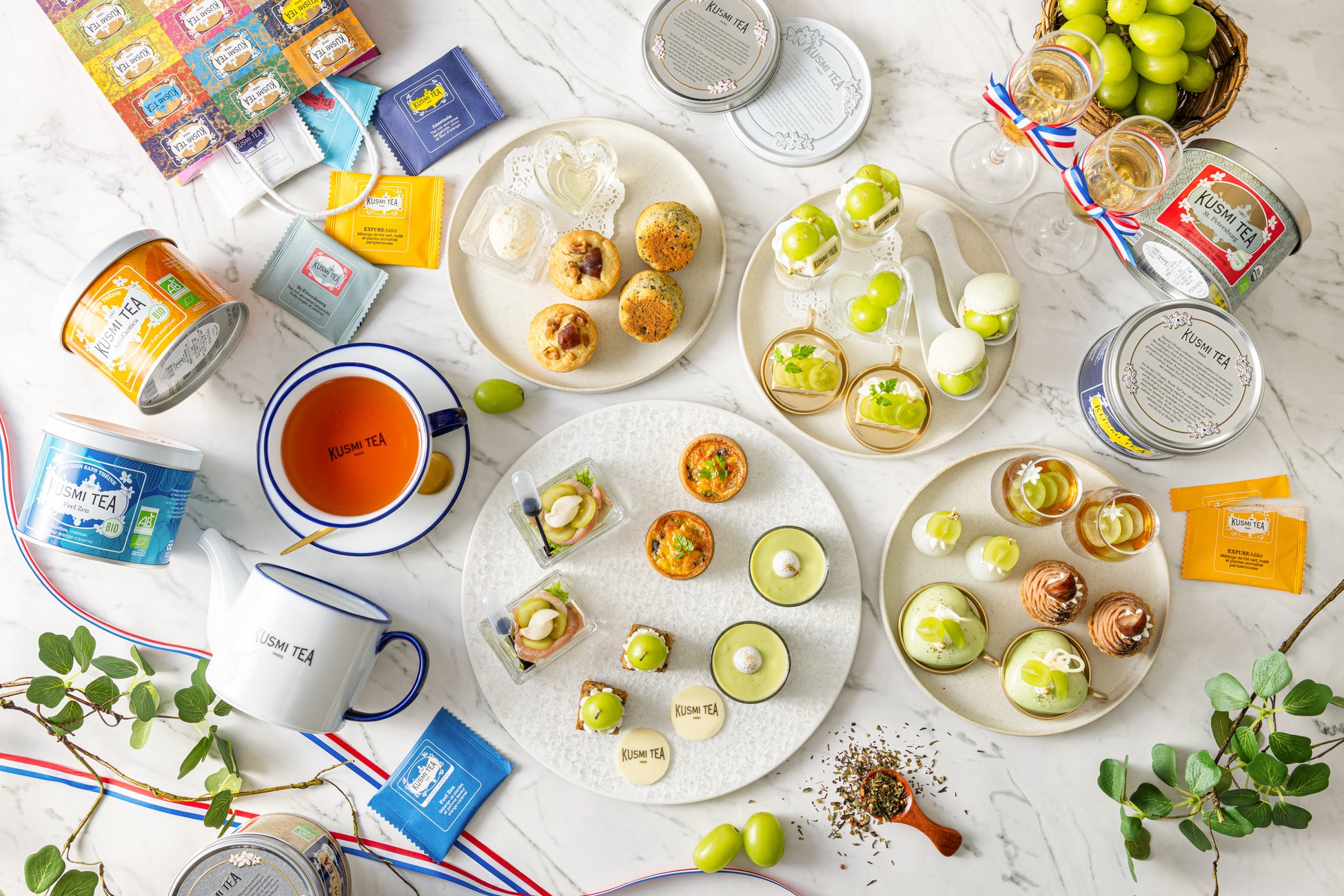 【川越プリンスホテル】旬のシャインマスカット×世界的ティーブランドが初共演「Shine Muscat Afternoon Tea Set～KUSMI TEA Collaboration～」を販売