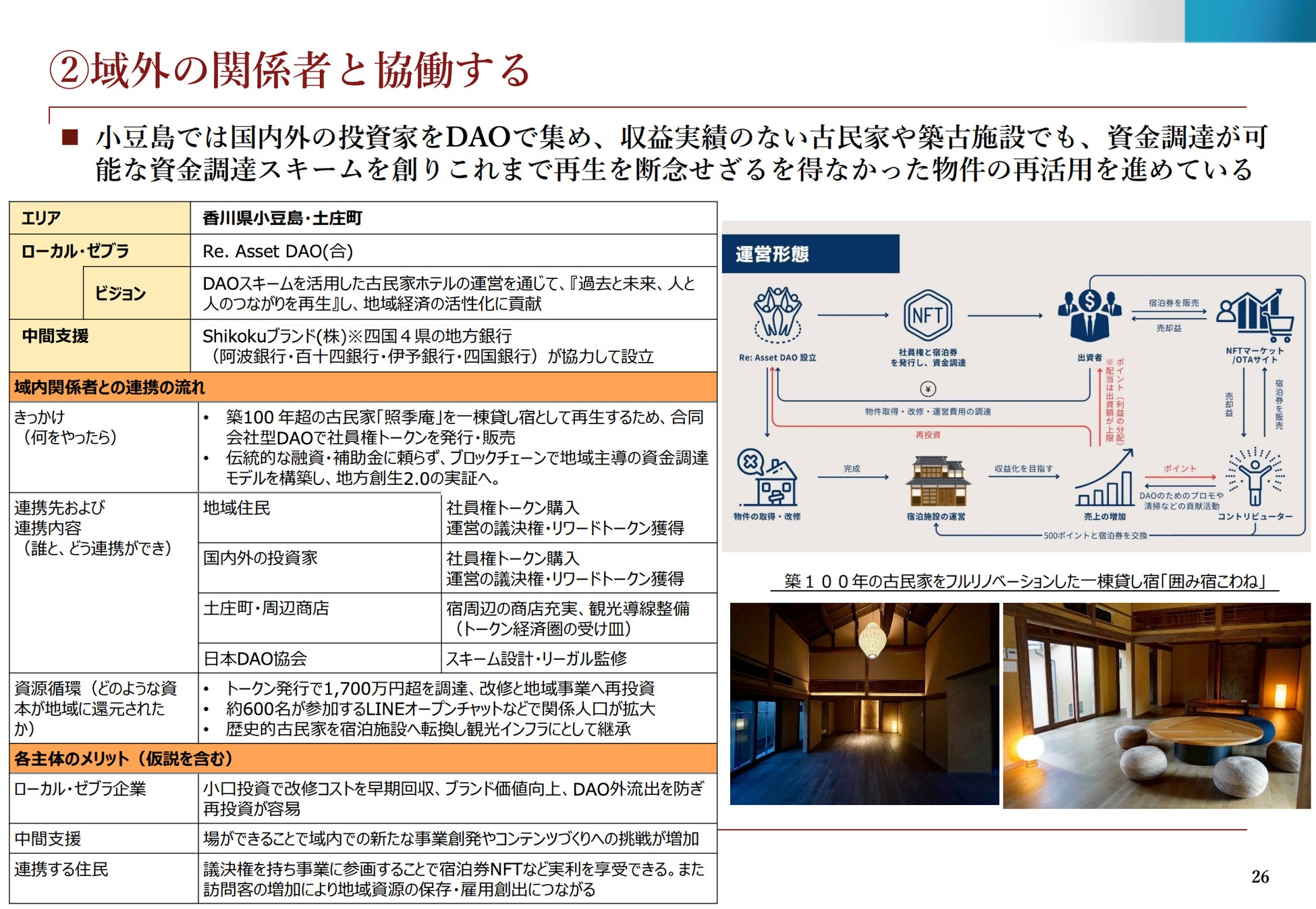 小豆島発・合同会社型DAOによる古民家再生の取り組みが、中小企業庁「ローカル・ゼブラ」研究会の事例として紹介されました