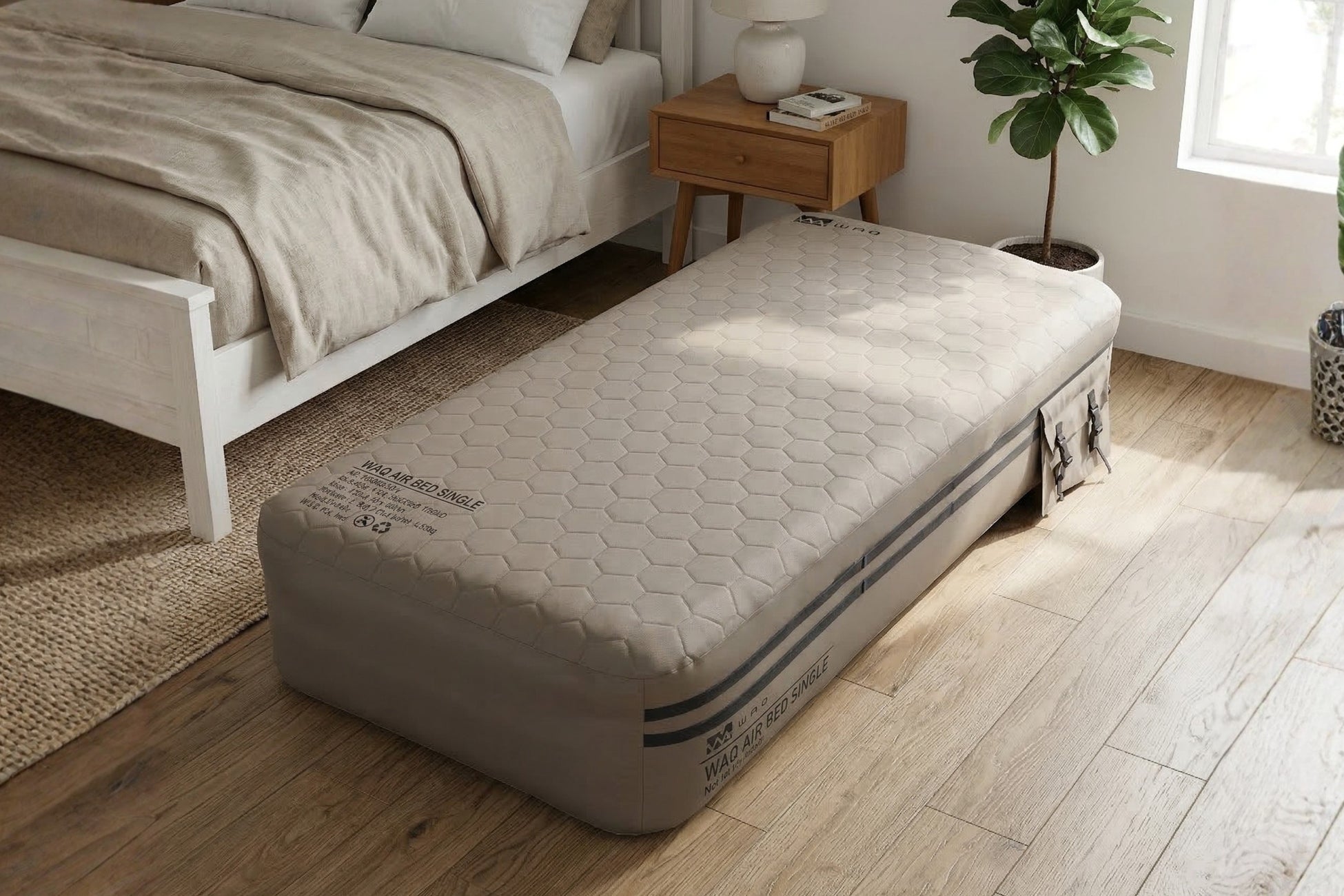 お盆直前、実家泊の「寝具が足りない」問題に。電動ポンプ内蔵エアベッド「WAQ AIR BED」を来客用ベッドとして提案