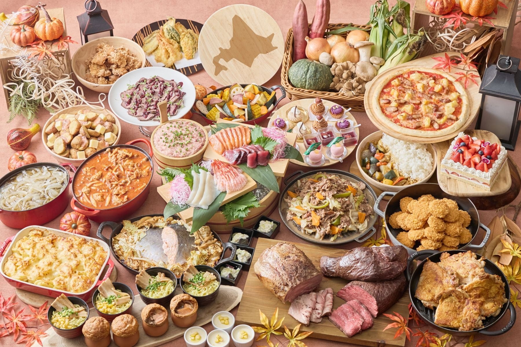 【名古屋】＜開業10周年＞海鮮盛り放題や“しほろ牛ローストビーフ”、郷土料理“ジンギスカン、スープカレー”を堪能。秋の味覚の栗や葡萄、ハロウィンスイーツが楽しめる『北海道フェア～北の大地の美食紀行～』