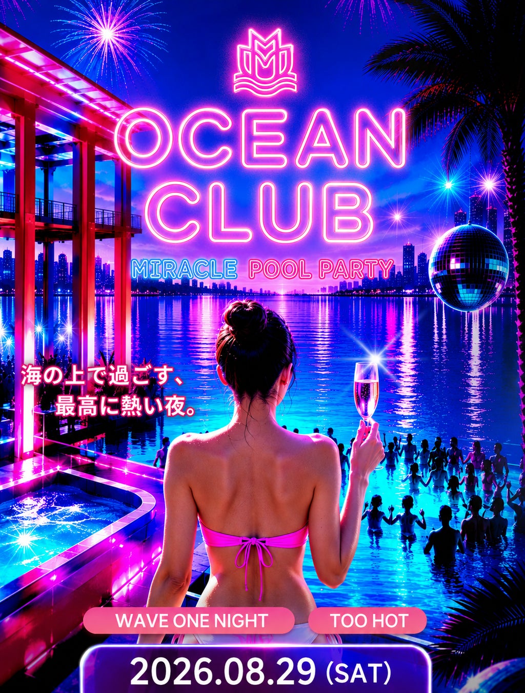 韓国・釜山で一夜限りの船上イベント「OCEAN CLUB」開催　パンスターミラクルクルーズが夏限定クルーズ商品の予約受付を開始