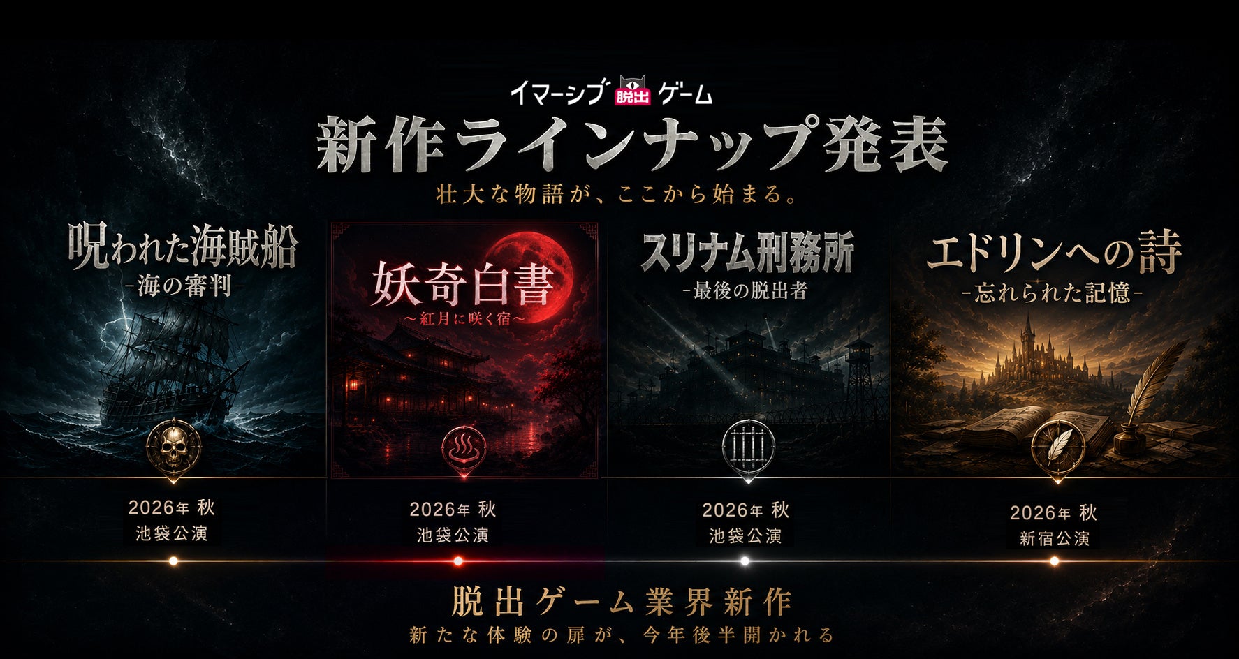 株式会社IMGAME、イマーシブ脱出ゲーム新作4タイトルを一挙発表