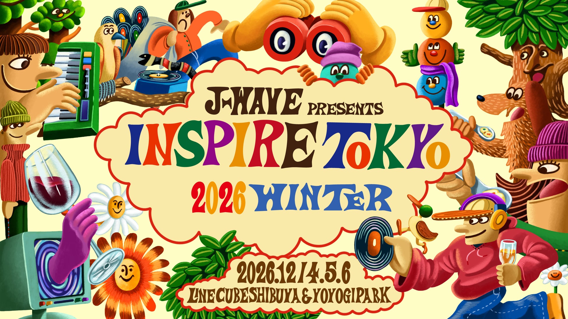 J-WAVEがおくる東京最大級の都市型音楽フェス「INSPIRE TOKYO 2026 WINTER」開催決定！WONK・長塚健斗によるワインエリアやDJ TAROが選ぶ肉フードの名店エリアなども
