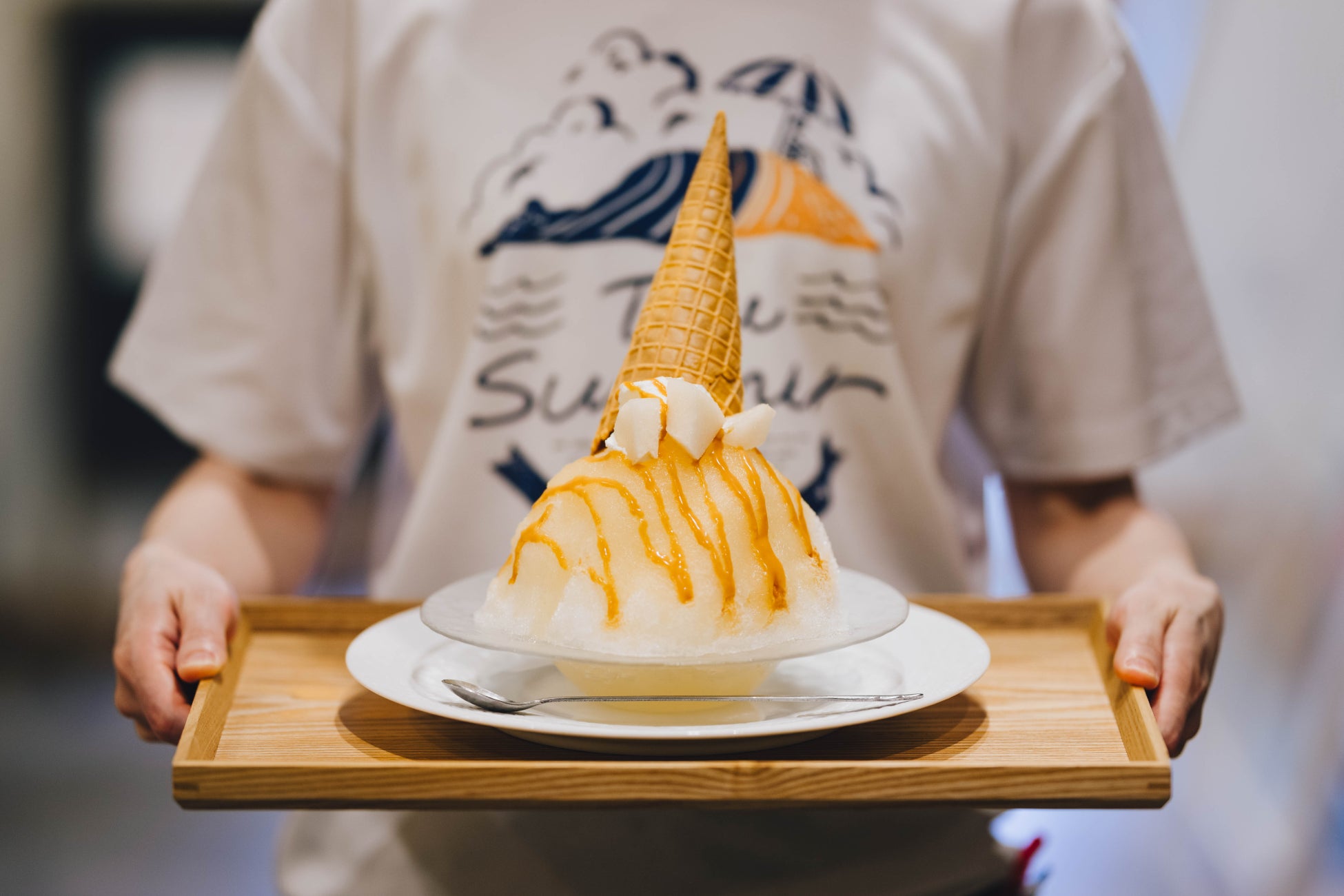 日本一の20世紀梨生産地”鳥取県”にあるかき氷専門店「さんかく氷」から旬の20世紀梨を使った「塩キャラメル梨氷」が新発売！