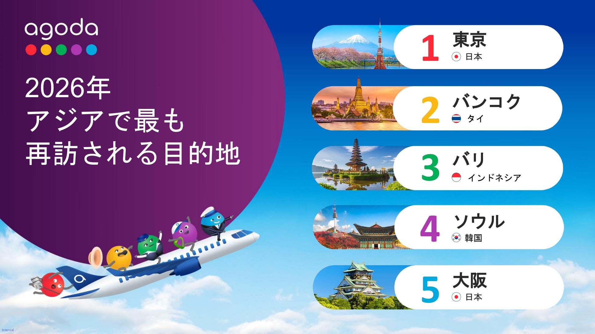 アゴダ：東京が初めて「アジアで最も再訪される都市」に選出国別ランキングでも日本が首位に