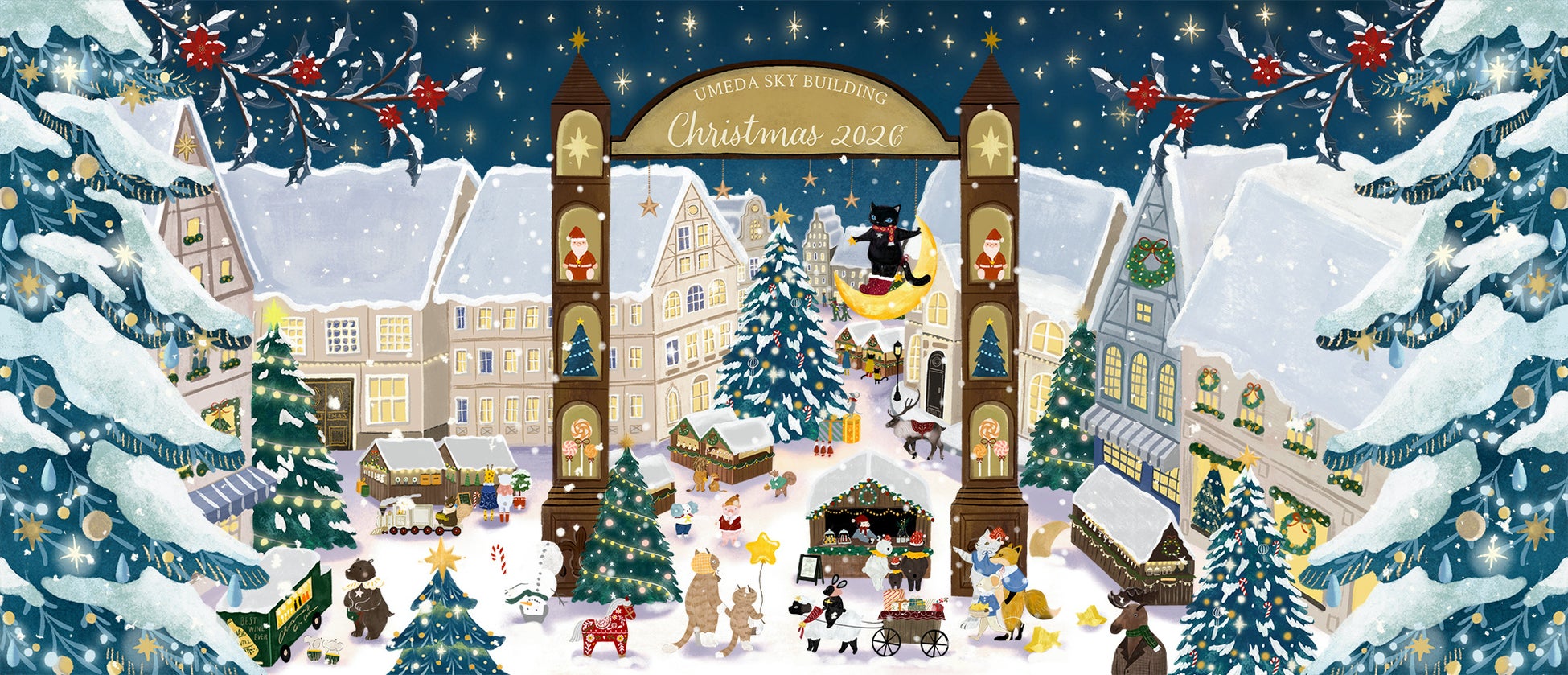 梅田スカイビルクリスマス2026 開催決定「THE STARLIGHT TOWN ～黒猫ノエルと星が紡ぐ物語～」黒猫ノエルが誘う、星あかりのクリスマス。