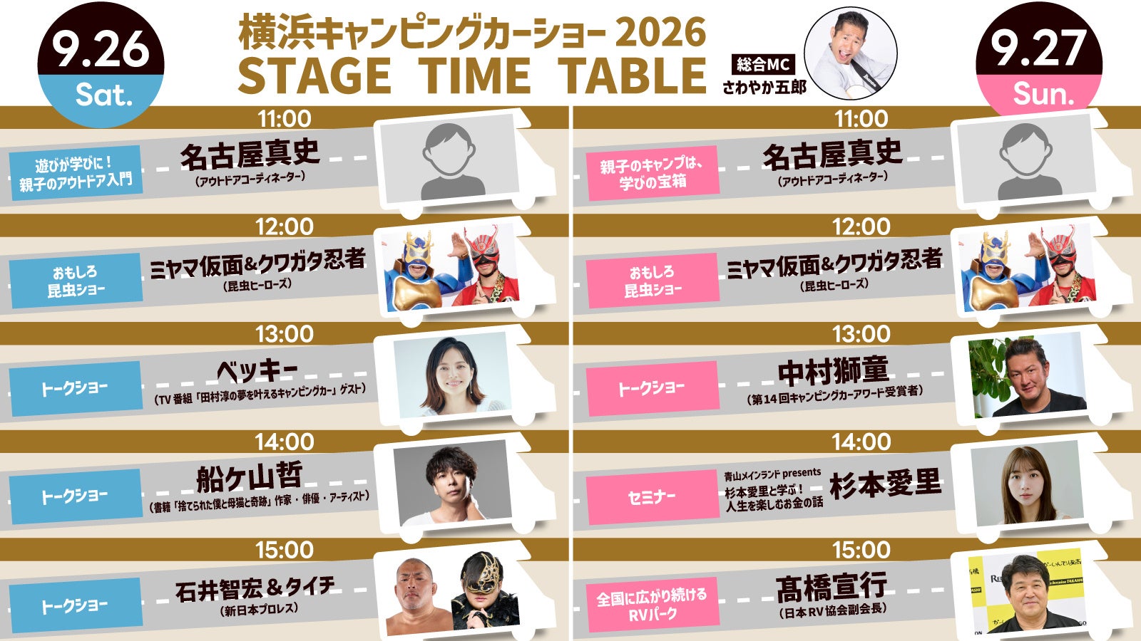 いよいよ来週開催！横浜キャンピングカーショー2026最終登壇者を発表　最新タイムテーブル公開！初披露車両や注目モデルも紹介！