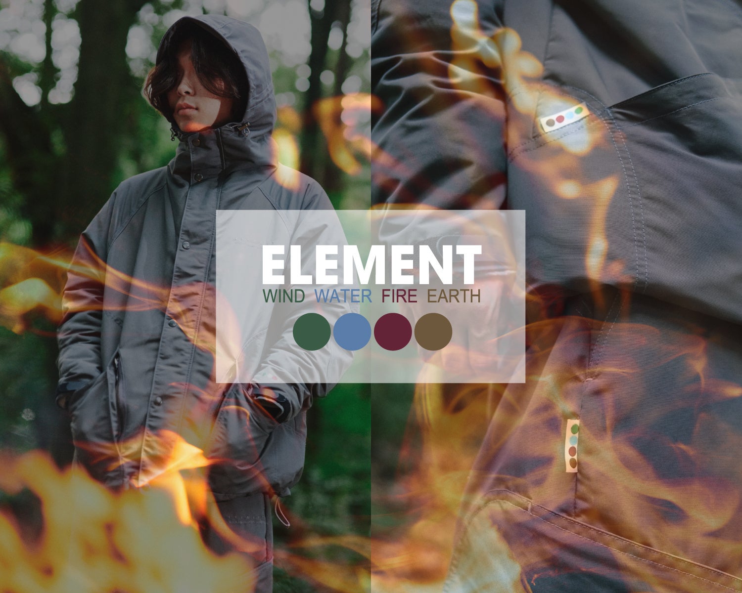 ELEMENT、ブランドの原点「WIND / WATER / FIRE / EARTH」を表現した「W.W.F.E. COLLECTION」を発売